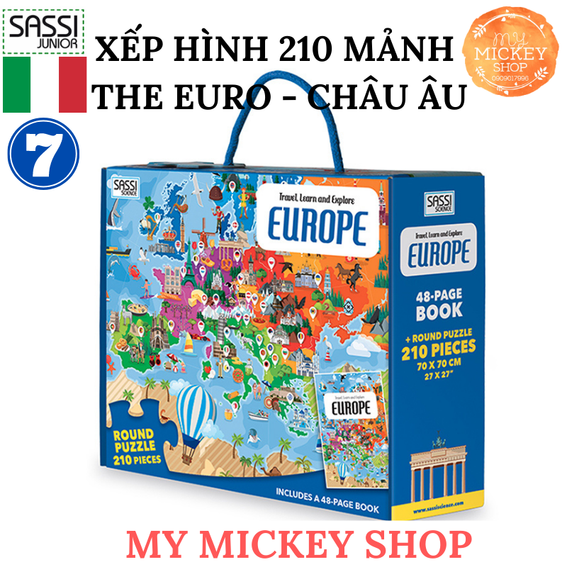 Bộ xếp hình 200 mảnh chính hãng Sassi Chủ Đề Châu Âu - The EUROPE
