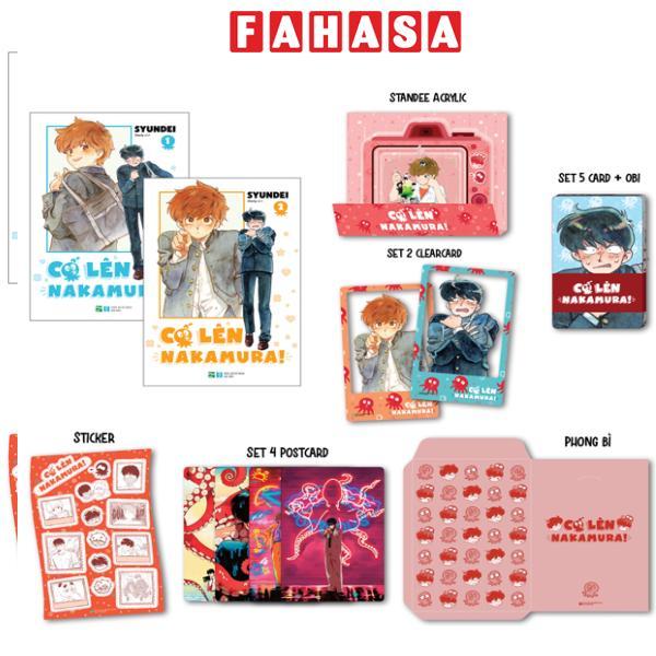 Sách - Bộ Manga - Cố Lên Nakamura - Tập 1 + Tập 2 (Bộ 2 Tập) - Bản Sưu Tầm - Tặng Kèm Set 5 Card Nhân Vật Kèm Obi + Set 2 Clearcard + Set 4 Postcard + Sticker + Standee Acrylic + Phong Bì Đựng Quà