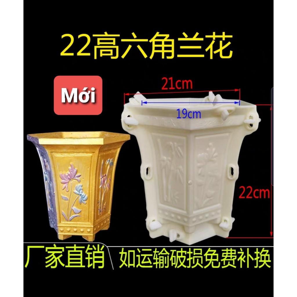 khuôn chậu lục giác ống cao 22