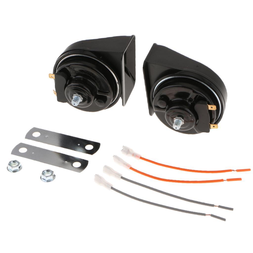 1 Pair 12V Universal Waterproof Car Auto Snail High Power Tweeter Black