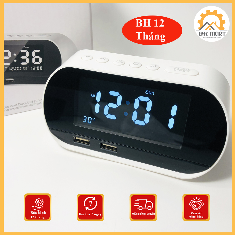 ĐỒNG HỒ ĐỂ BÀN THÔNG MINH -Kèm loa bluetooth âm thanh trầm-sắc nét, Hẹn giờ báo thức, làm việc.