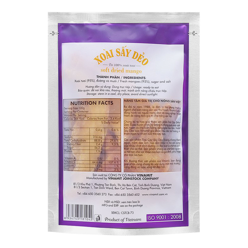 Xoài Sấy Dẻo Vinamit (100g)