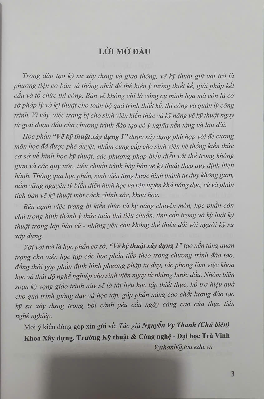 Sách - Giáo Trình Vẽ Kỹ Thuật Xây Dựng 1 – NXB Xây Dựng