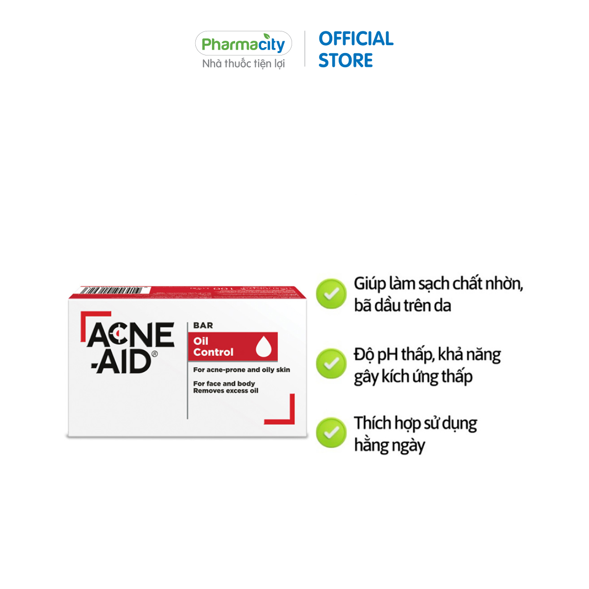 Xà phòng rửa mặt, tắm hỗ trợ ngăn ngừa mụn trứng cá Acne-Aid Bar