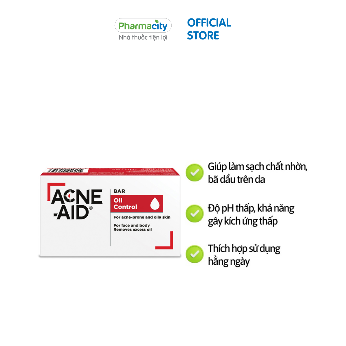 Xà phòng rửa mặt, tắm hỗ trợ ngăn ngừa mụn trứng cá Acne-Aid Bar (Hộp 100g)