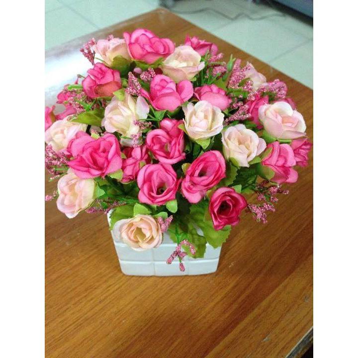 Chùm hoa hồng nhí trang trí nội thất 20 bông