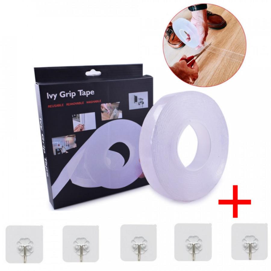 Băng Dán Ma Thuật Châu Âu Quận Dài 3m - Băng Dán Đa Năng Trên Mọi Chất Liệu + Tặng 5 Móc Dán Tường Trong Suốt Siêu Chắc