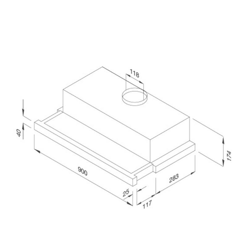 Máy Hút Mùi Âm Tủ Malloca K1509 TC - Công Suất Hút 500 m3/h - Ngang 53cm - Hàng Chính Hãng