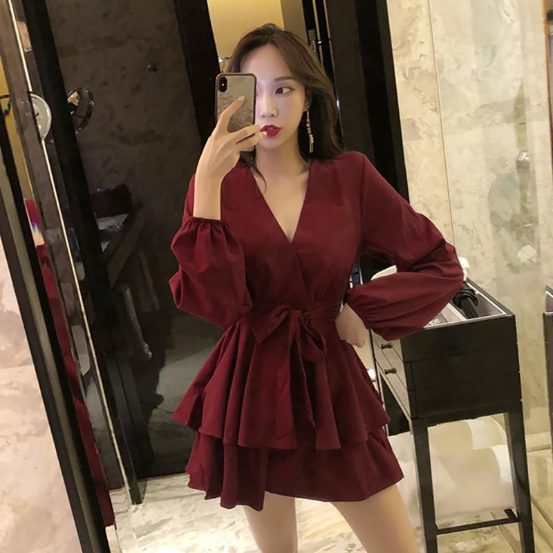 Đầm nữ tay dài màu trơn