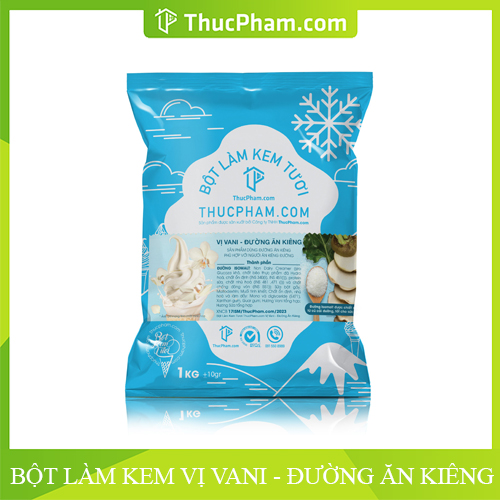 Hình ảnh [ĂN BAO GHIỀN️] Bột Làm Kem Tươi Đường Ăn Kiêng THUCPHAMCOM Vị Vani 1kg - Công Thức Độc Quyền Hương Vị Mới, Không Gắt, Không Hắc