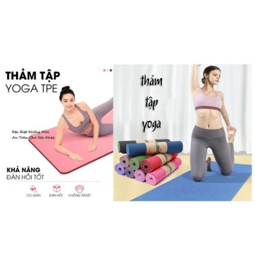 Thảm tập yoga, thảm tập gym tại nhà chống trượt TPE 2 lớp