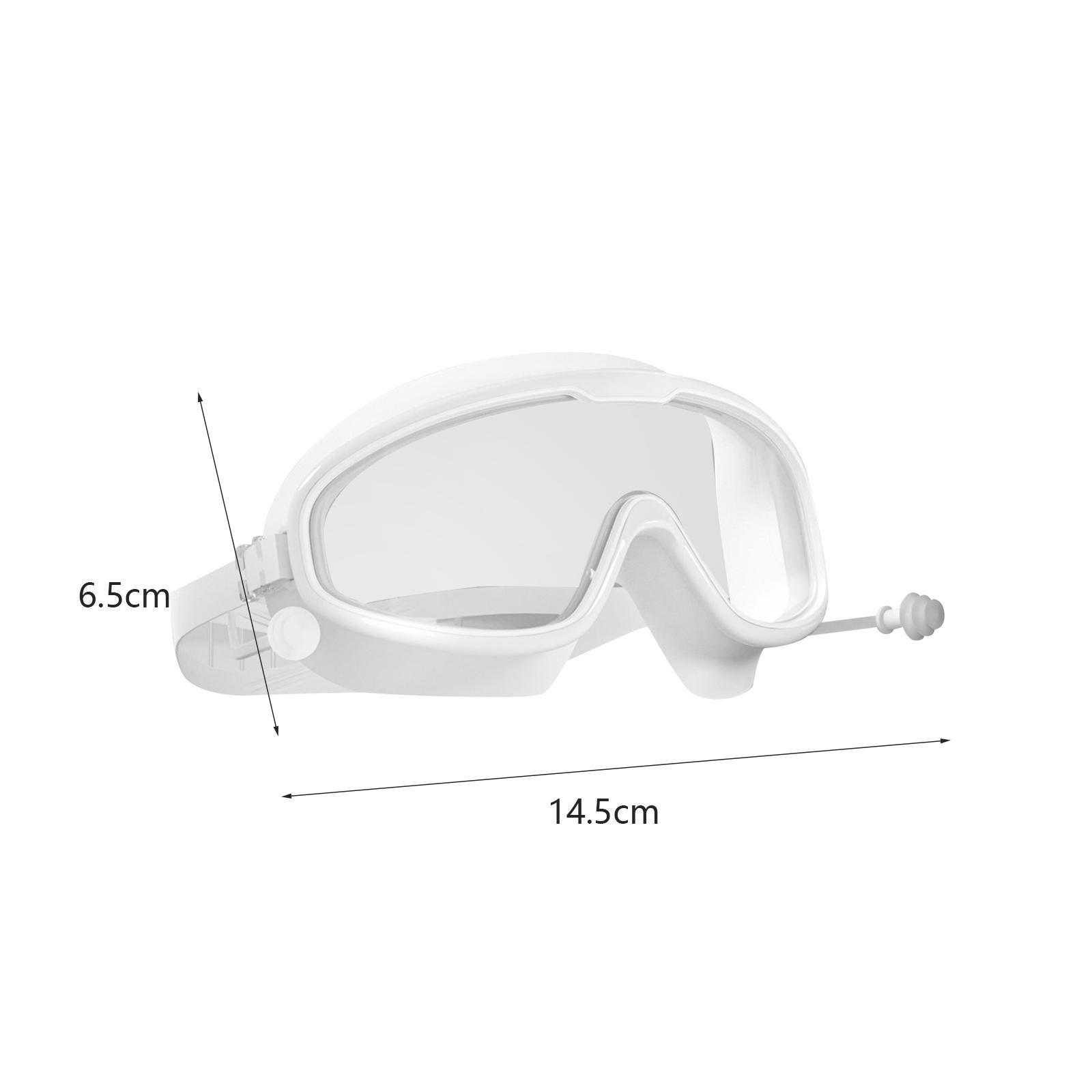 Swimming Goggles Swim Glasses Large Frame Diving Glasses with Earplugs