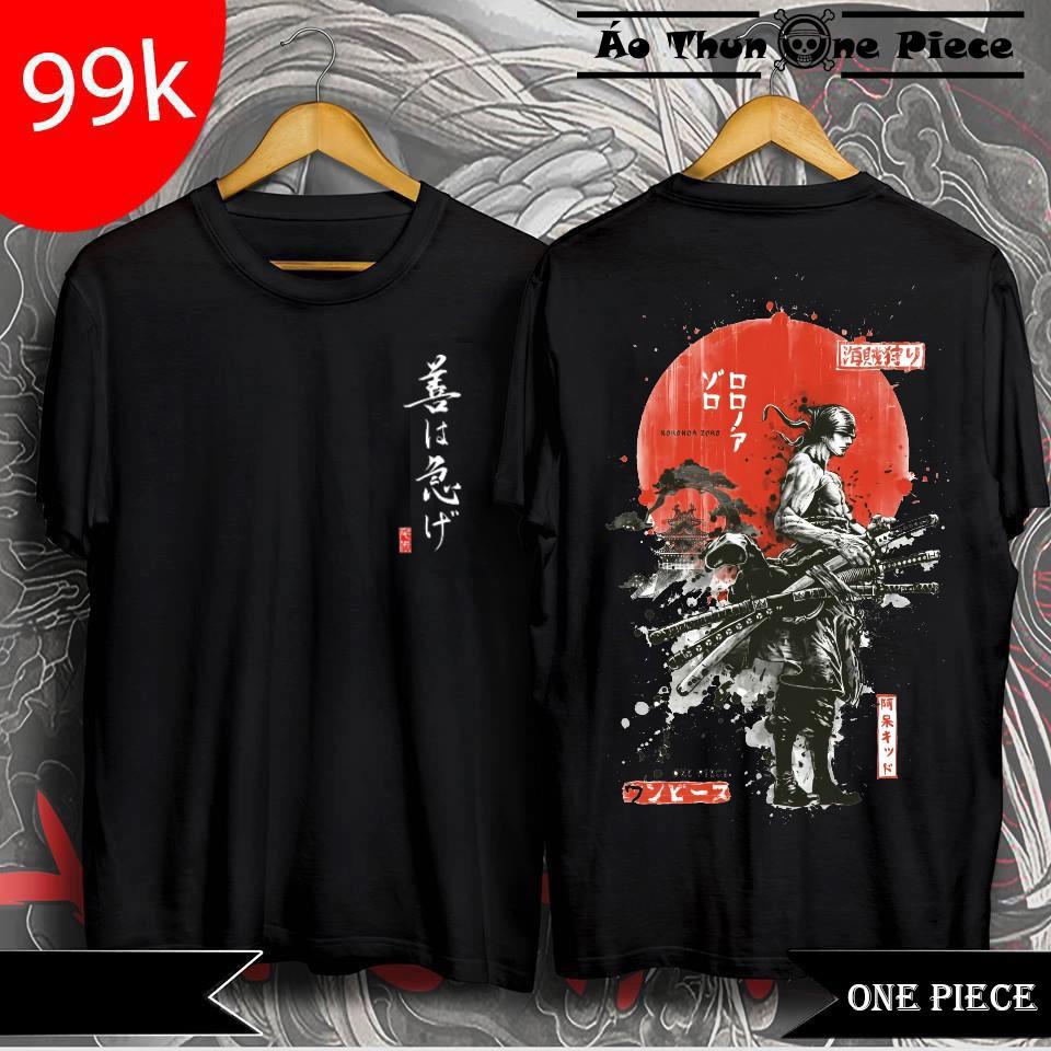 ️️Áo Thun In Hình Roronoa Zoro One Piece 3 Mẫu Áo Màu Đen Cực Ngầu, Cực chất Full Size 5kg - 80kg
