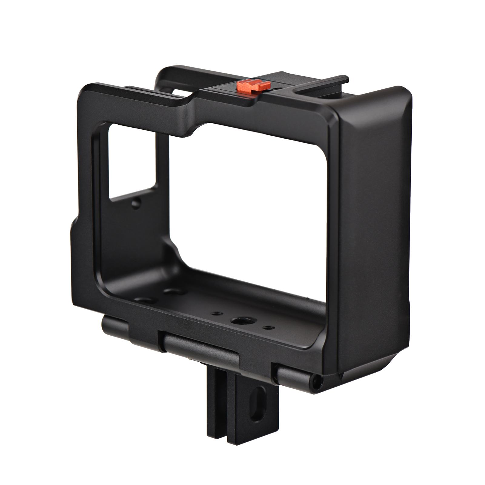Metal Sports Camera Video Cage with Dual Cold Shoe Mounts Protective Frame Cage Vlog Accessories Replacement