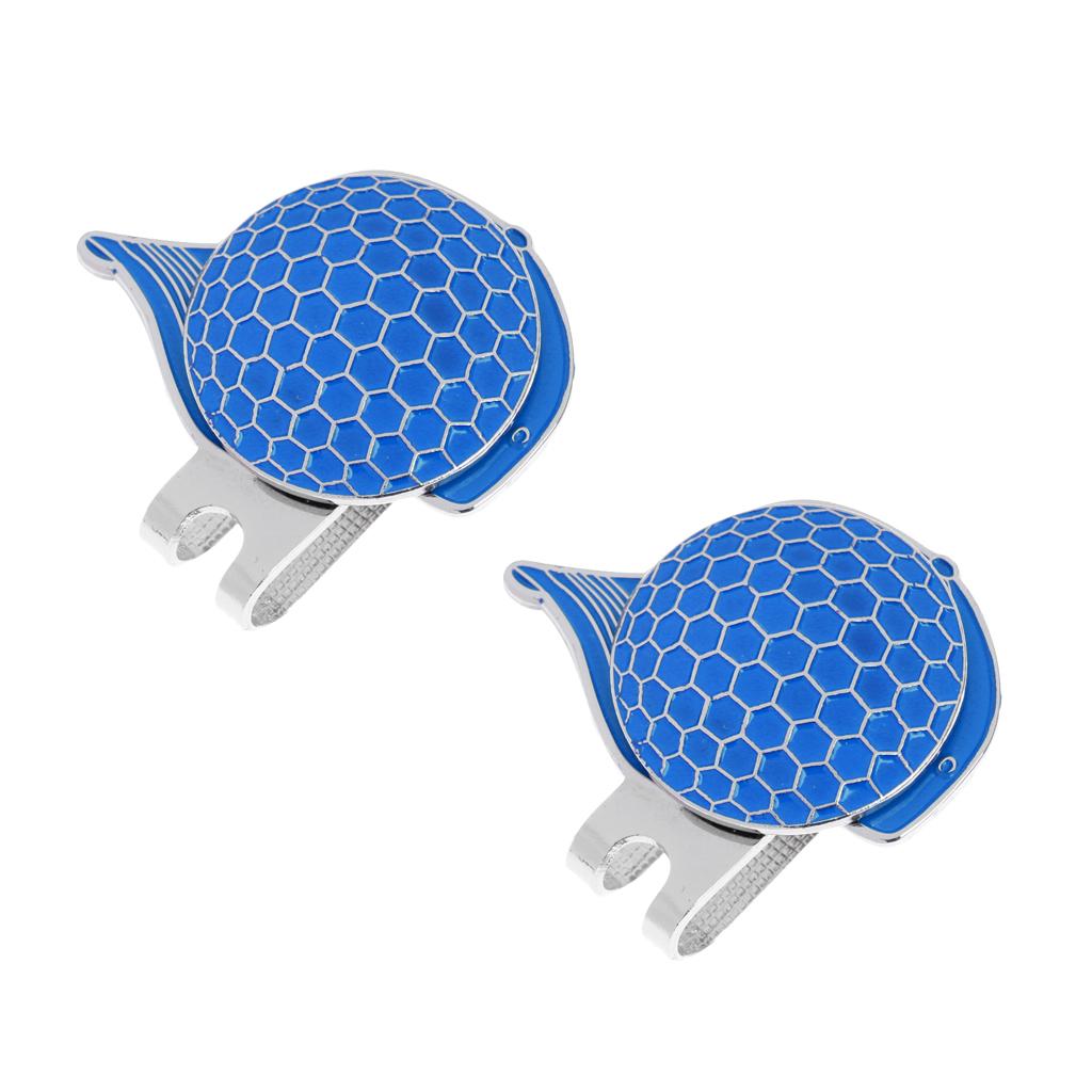 2 Sets of Fashion Cap Stainless Steel Golf Hat Clip Magnetic with Ball Marker