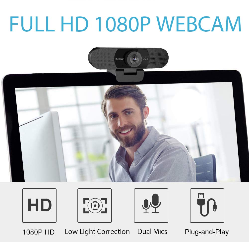 Webcam Emeet C960 - Họp Trực Tuyến Góc Rộng 90*, Full HD1080P, Tự Động Lấy Nét Và Căn Chỉnh Ánh Sáng - Hàng Chính Hãng