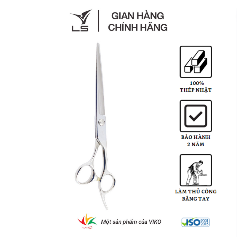 Kéo cắt tóc LS lưỡi thẳng quai offset vênh đỡ ngón cố định CB13/7.0