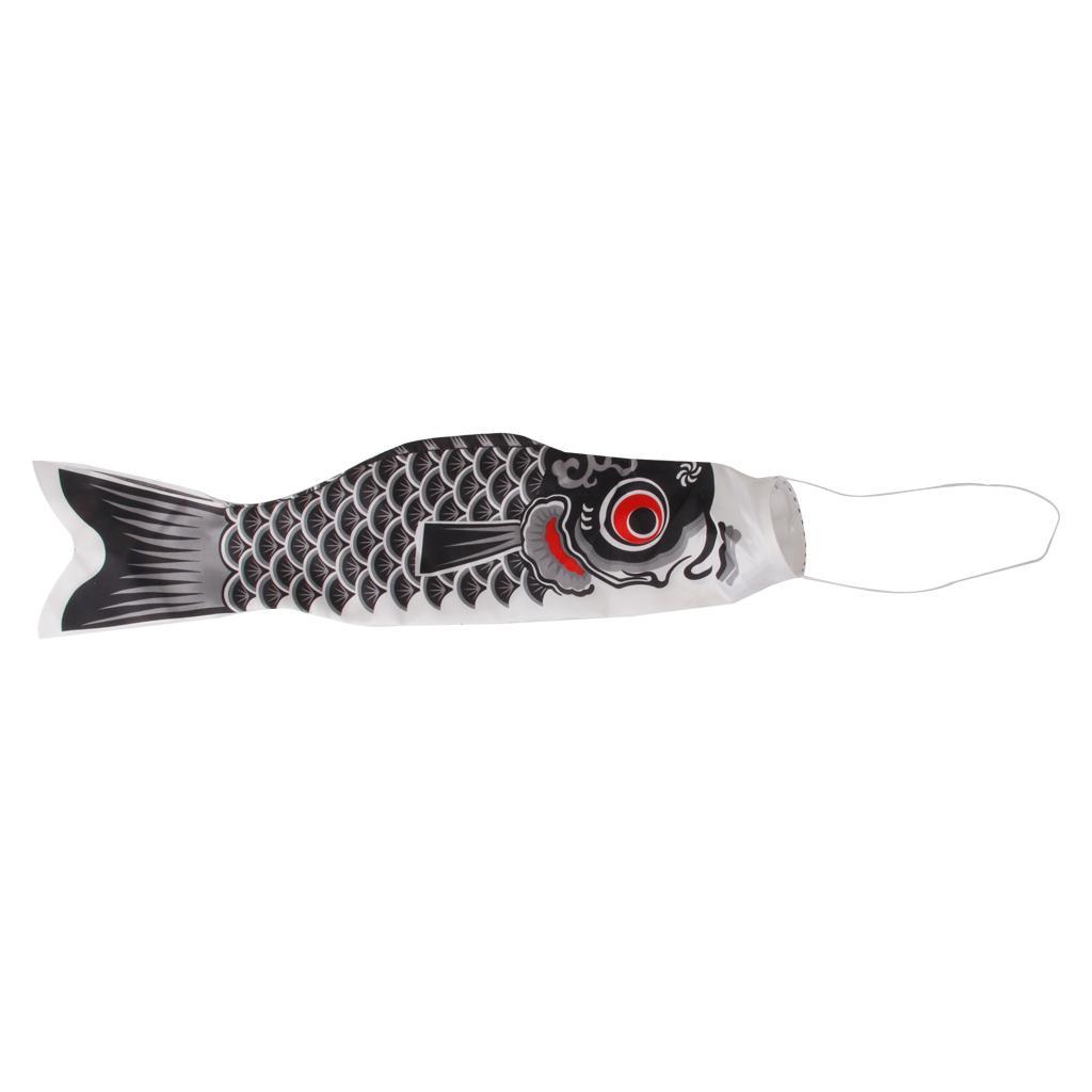 1.5m Koi Nobori Windsock Black&Pink Kite Japanese Carp Flag Decoration