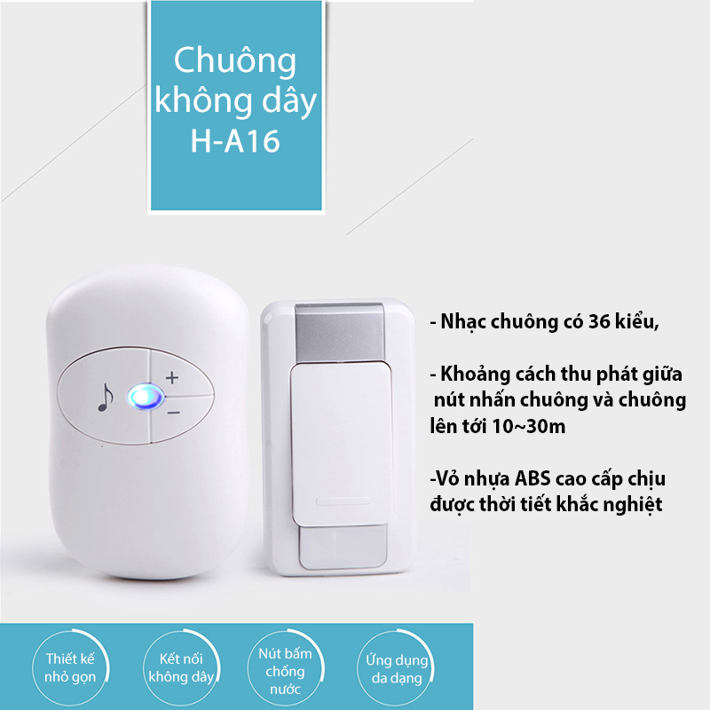 Chuông Cổng Báo Khách Chống Nước Không Dây