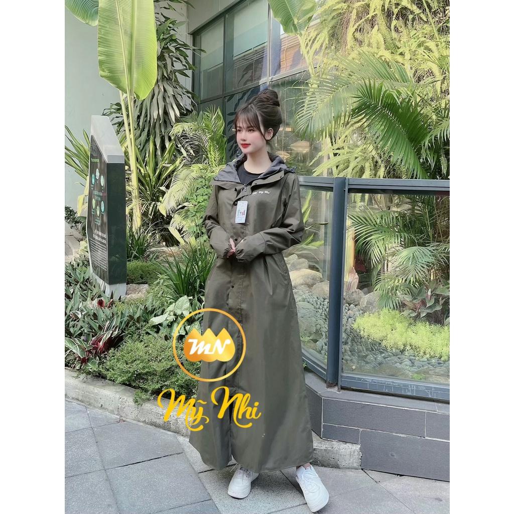 Áo mưa măng tô nữ một đầu PU 2 lớp thời trang cao cấp chống thấm chống gió lạnh - Ao mua mang to nu