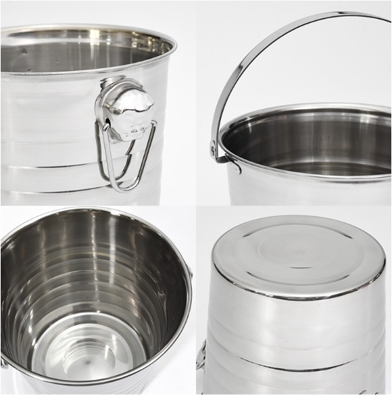 Xô inox đựng đá có quai núm 3500ml