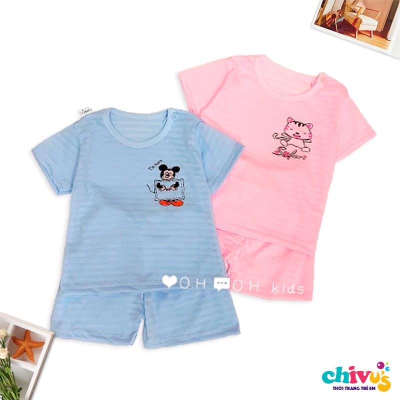 Bộ Cotton Giấy Cộc Tay Nhiều Màu Cho Bé Trai Bé Gái Từ 5-15kg