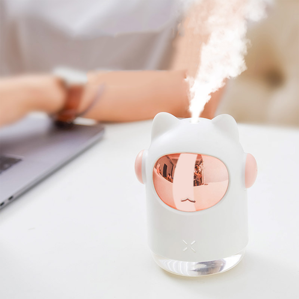 Máy Tạo Độ Ẩm Không Khí Mèo Mini Hộ Gia Đình Nhỏ Dưỡng Ẩm Thơm Xe Ô Tô Sáng Tạo Không Khí Gấu USB Tạo Độ Ẩm LED Phun Sương Tạo