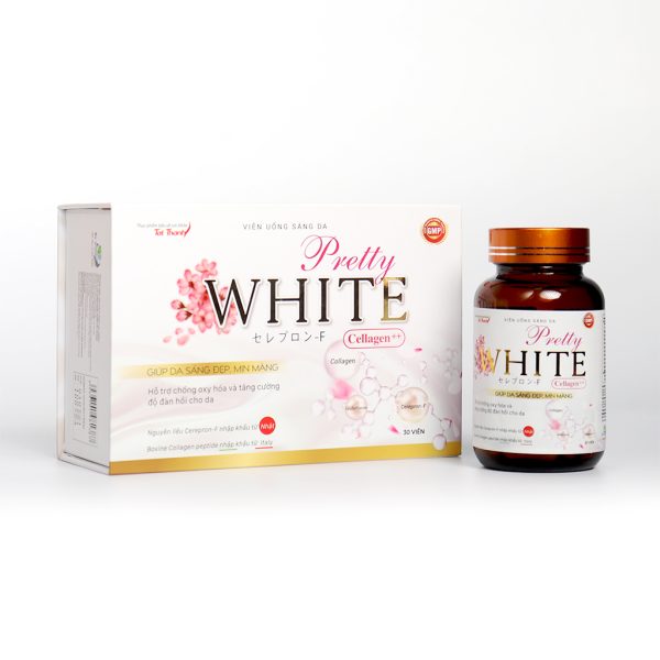 Viên uống sáng da Pretty White Cellagen ++