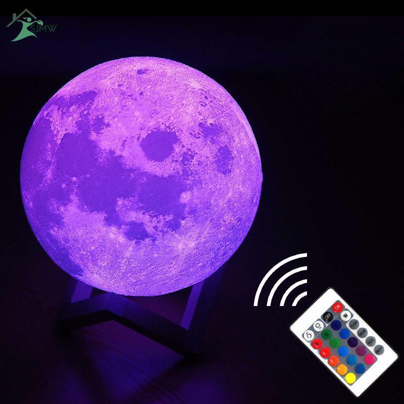 Đèn Ngủ Hình Mặt Trăng 3D Sạc USB Độc Đáo