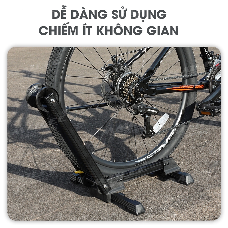 Khung Đỗ Chèn Bánh Xe Đạp Gấp gọn hỗ trợ kẹp dựng bánh xe đứng phù hợp nhiều kích thước bánh xe Mai Lee