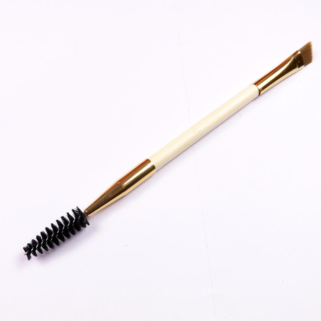 2x BAMBOO Angled Double End Eyebrow Eyelash Brush Mascara Wand Makeup Comb