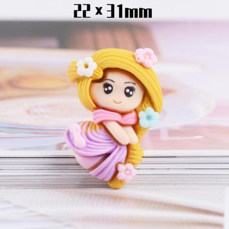 HN * Charm các nàng công chúa nổi tiếng trang trí vỏ ốp điện thoại, kẹp tóc, DIY