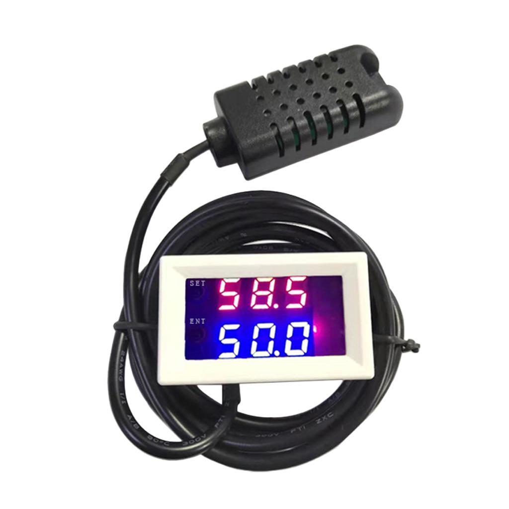 2 Pcs Digital LED Dual Display Humidity Moisture Controller Regulator Switch