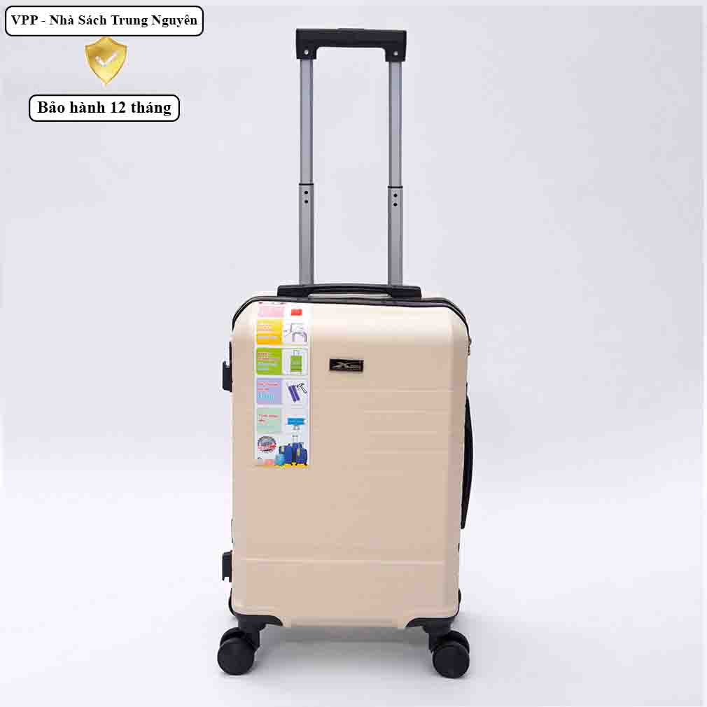 Vali kéo Xbags White Titan Pro size 20 cao cấp chống va đập khóa TSA XB6105