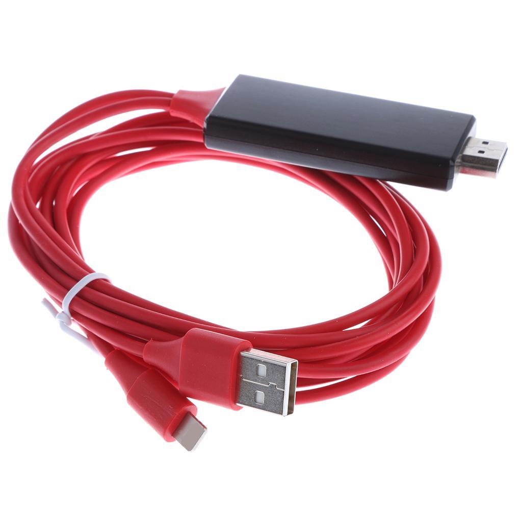 1.8M  to HDMI TV AV Adapter Cable for iPad iPhone 5 6 6S 7 Plus