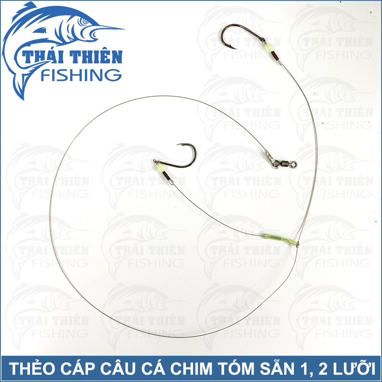 Combo 2 Bộ Thẻo Cáp Câu Cá Chim, Trê, Răng Sắc Bén Tóm Sẵn 1, 2 Lưỡi Dùng Câu Sông Thiên Nhiên, Hồ Dịch Vụ