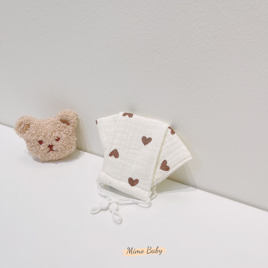 Khẩu trang 4d xô muslin mềm mại có dây điều chỉnh tiện dụng cho bé Mimo Baby M03