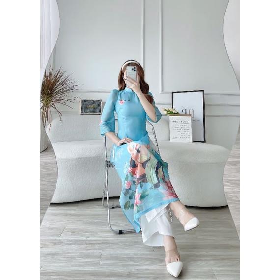 Áo dài truyền cách tân tết 4 tà cao cấp FREESHIP hàng thiết kế đẹp giá sỉ 100% Ảnh thật
