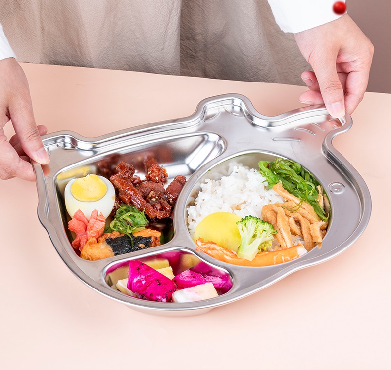 Khay Đựng Cơm Trẻ Em Inox 304 28x22cm, 261g