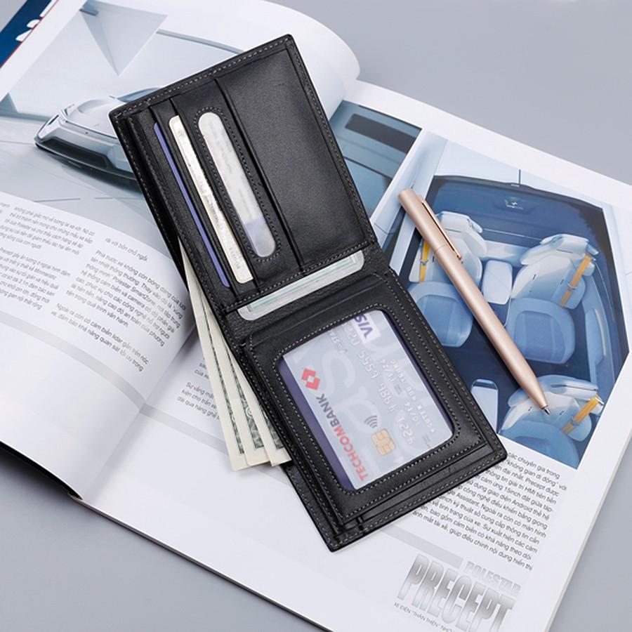 Ví nam da bò 4U sang trọng F108 (đen - nâu