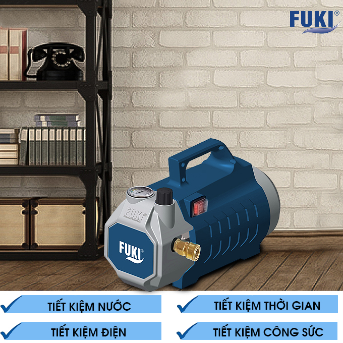 Máy xịt rửa xe cao áp Fuki F20 Plus 2500W (điều chỉnh áp)