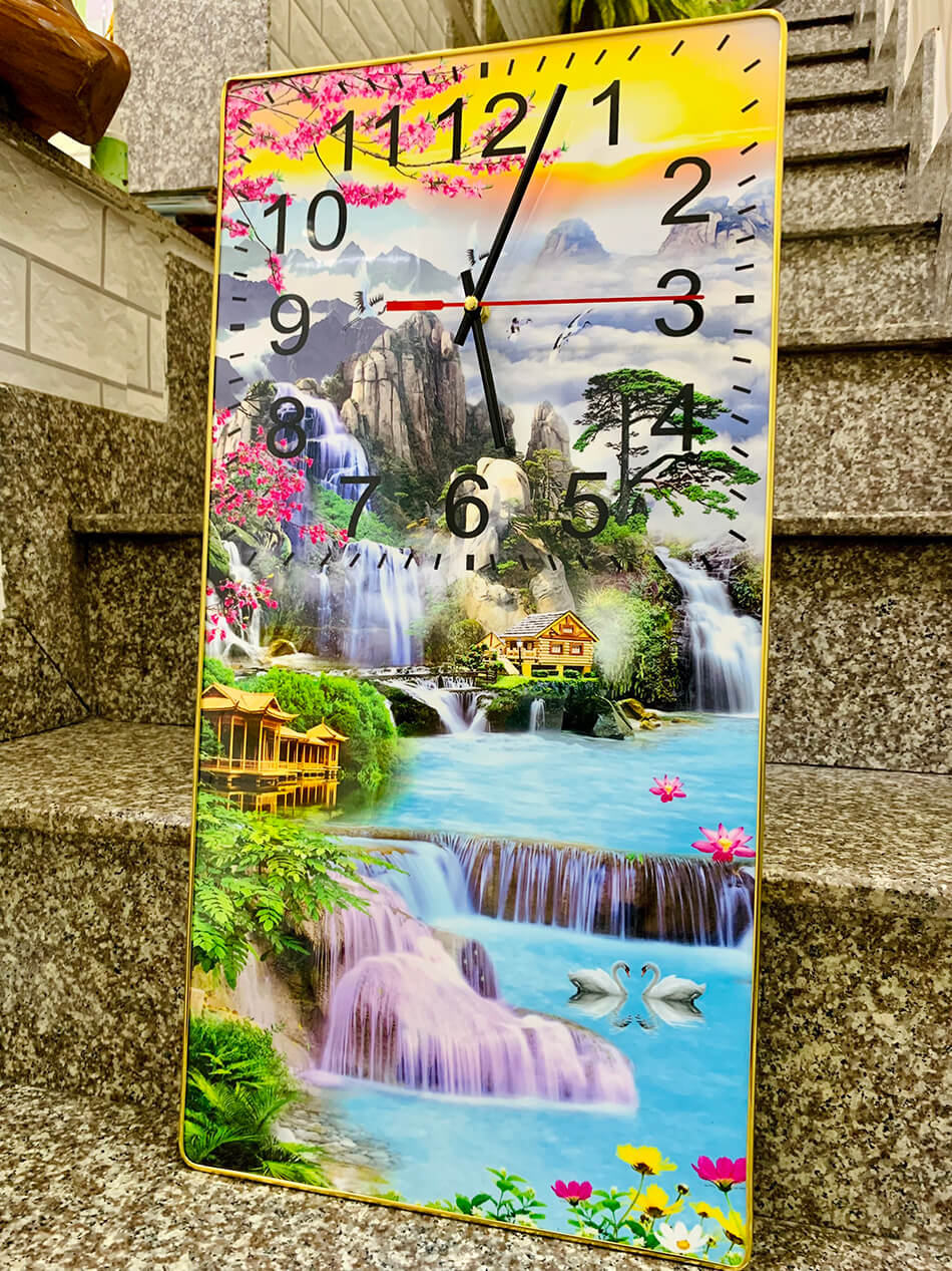 TRANH TRÁNG GƯƠNG-TRANH ĐỒNG HỒ TRÁNG GƯƠNG PHONG THỦY HỮU TÌNH( TẶNG KÈM ĐINH 3 CHÂN)