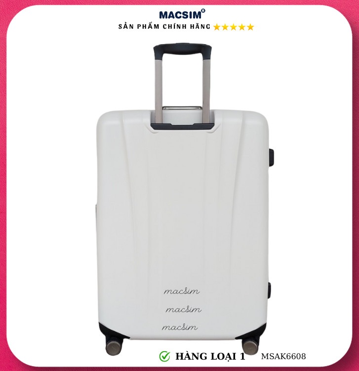 Vali cao cấp Macsim Aksen hàng loại 1 MSAK6608 cỡ 28 inch màu trắng