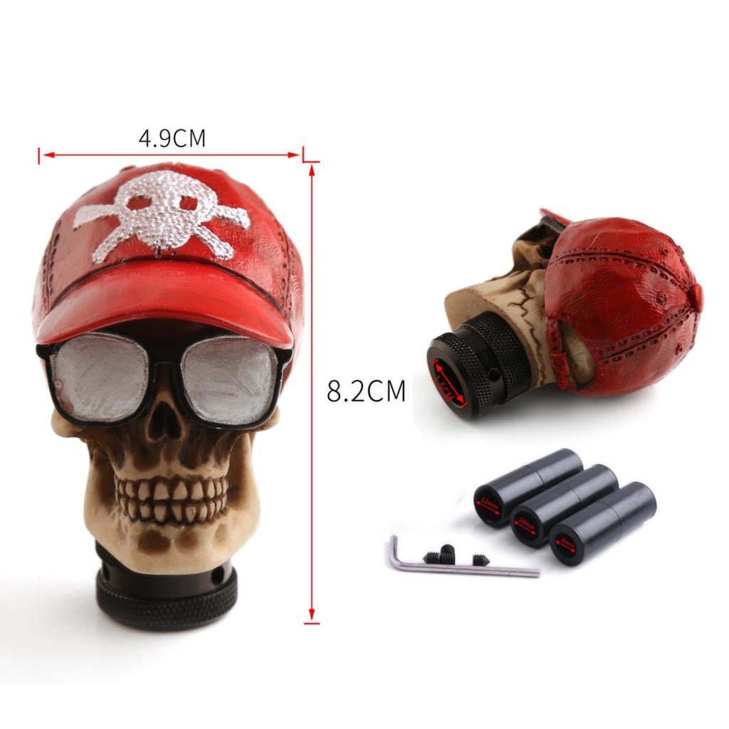 2 Pcs Universal Car Manual Gear Stick Shift Lever Skull Head Shifter Knob