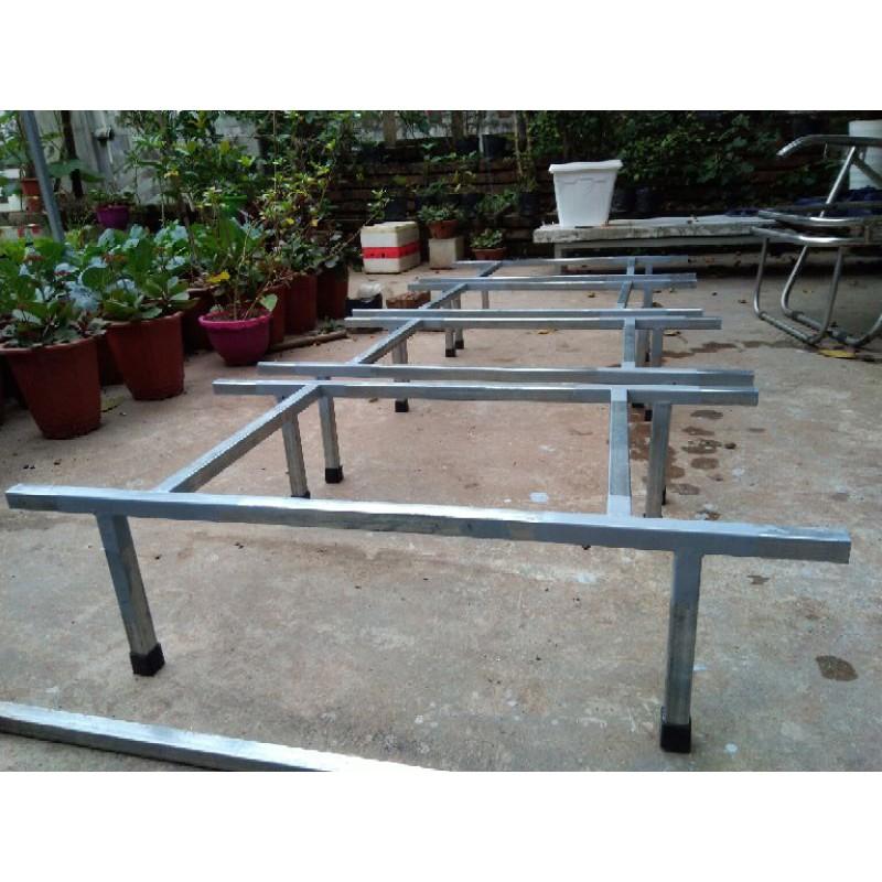 Kệ kê chậu trồng rau tại nhà-Kệ đôi- Hộp kẽm 20*20mm chống rỉ