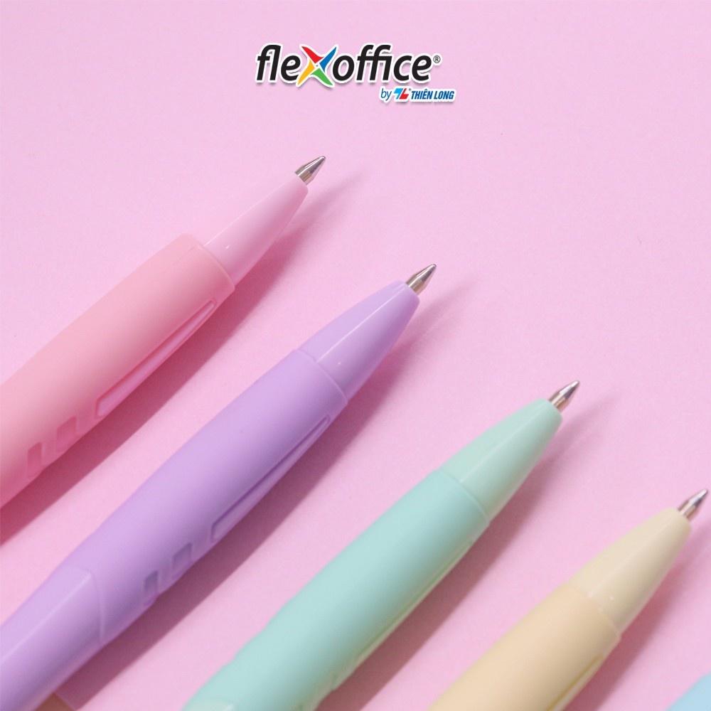 Hộp 5 bút gel bi màu Pastel Thiên Long Flexoffice Pazto FO-GELB039/VN nét 0.6mm - Mực xanh