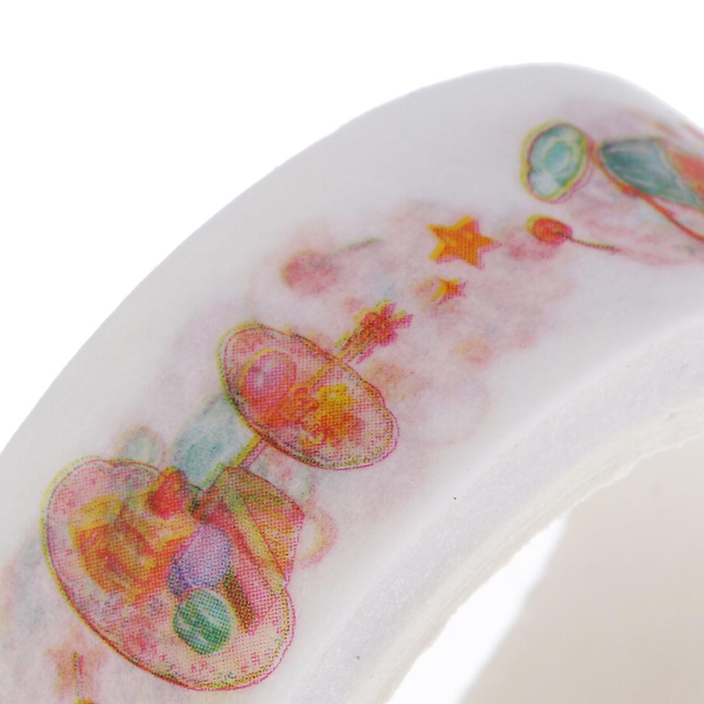 Colorful Decorative Masking Tape Sticky Paper Tape Office Supplies Notebook Embellishments 7Mx1.5cm DIY Scrapbooking Accessory