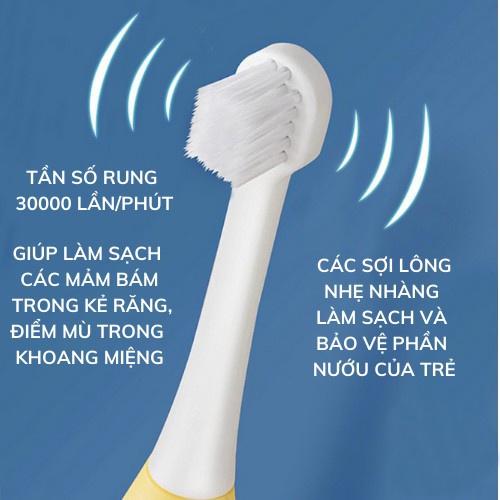 Bàn chải điện trẻ em đánh răng tự động cho bé giúp bé thích thú việc đánh răng rễ ràng hơn - Shop Movava