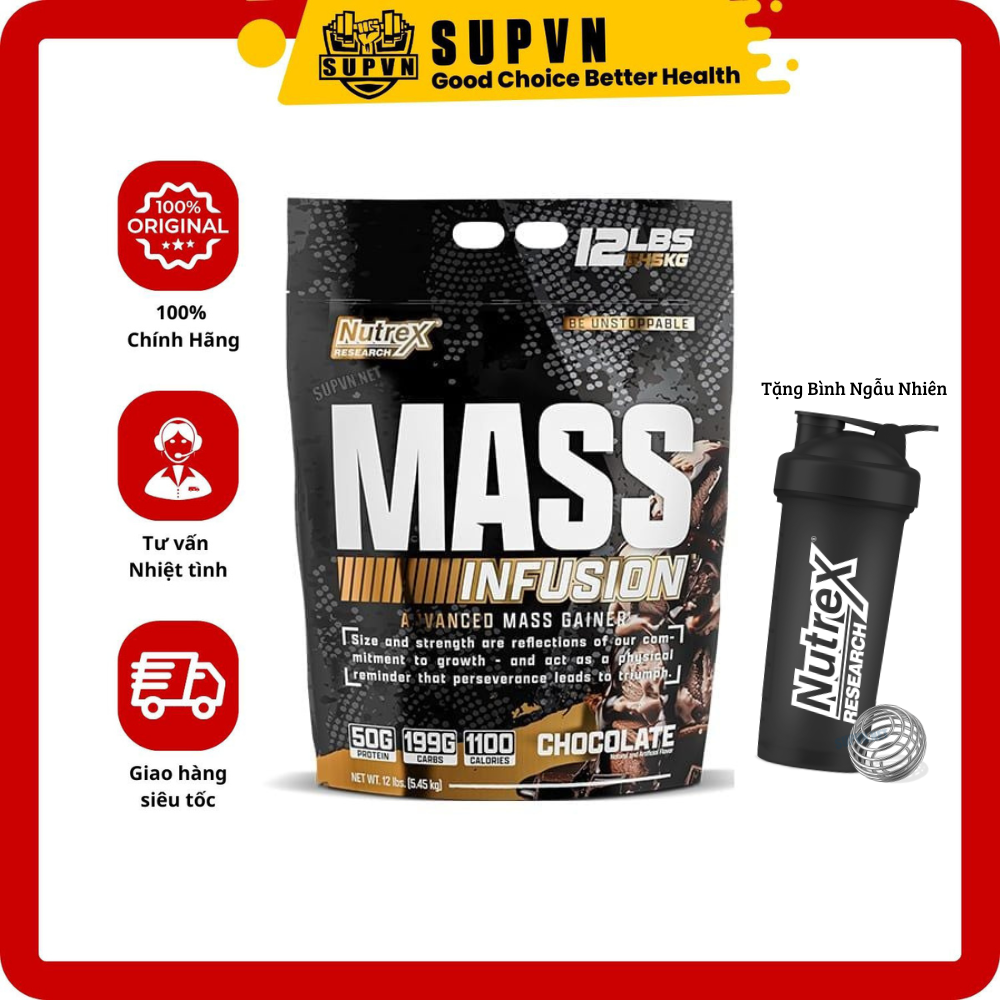 Mass Infusion Nutrex 12lbs - Sữa tăng cân hấp thu tốt cho người gầy kén ăn