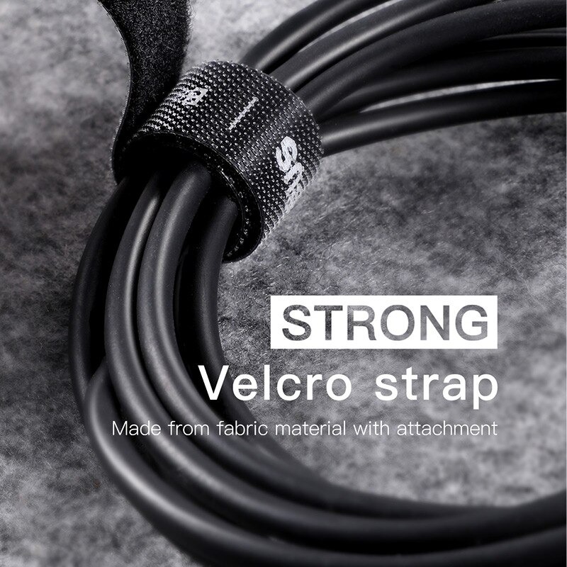 Dây Velcro (dán/ xé) dùng cố định cáp Baseus Rainbow Circle Velcro Straps ( Reusable Cable Tie Fastening Tape Wire Organizer ) - Hàng Chính Hãng Baseus